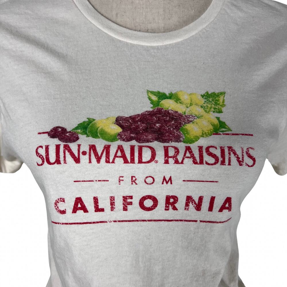 Vintage Sun-Maid Raisins California Graphic Tee White Retro Y2K M - Picture 2 of 5